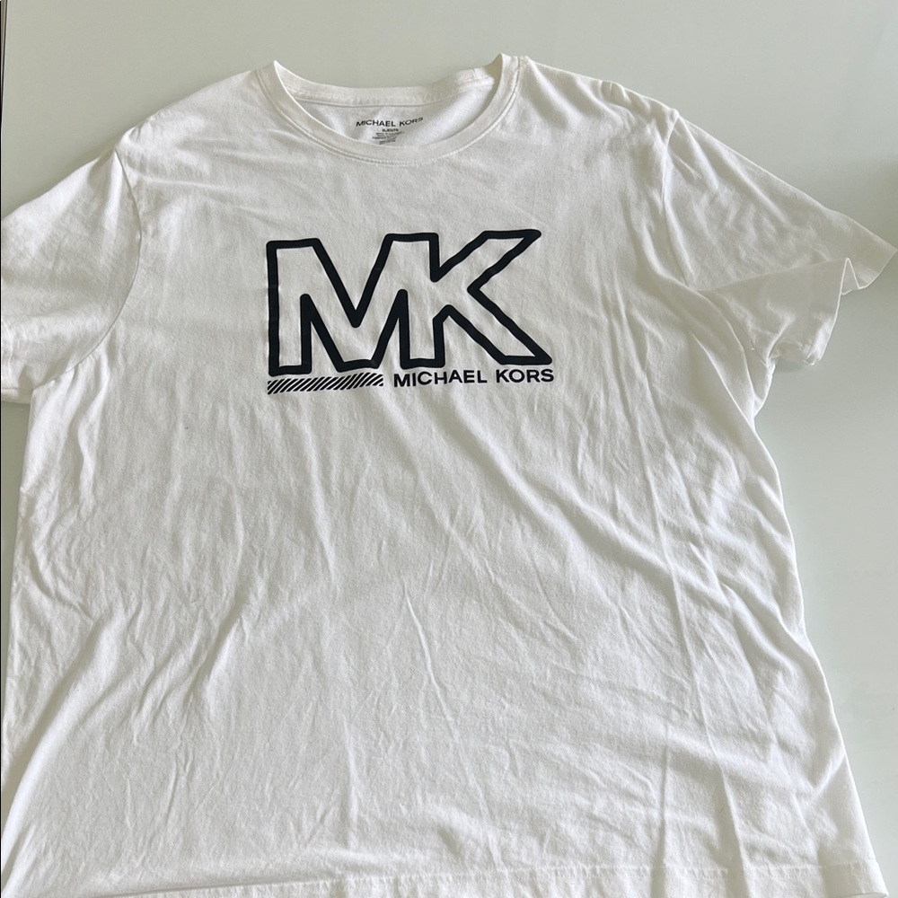 Michael Kors White Tee with Black MK Logo